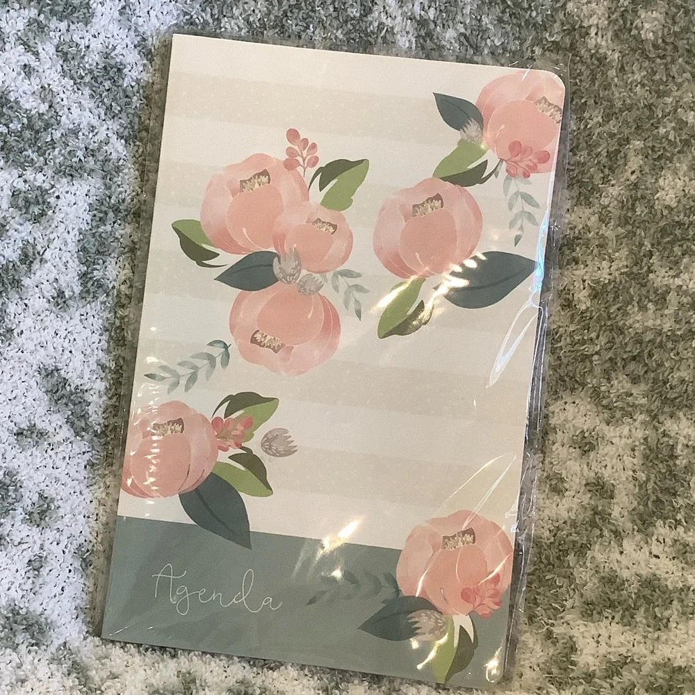 Peach Floral Weekly Agenda Softcover journal Notebook NWT 75 pgs. Paperlove